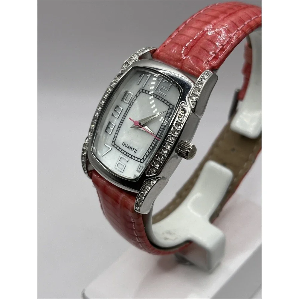 Embassy Gruen Women's Watch‎ 28mm Case MOP Dial Pink Leather Band- New Battery